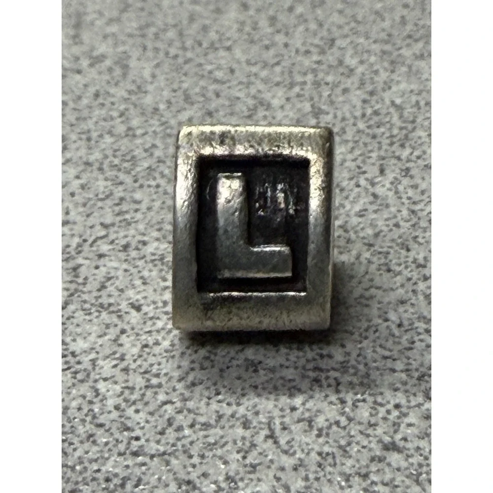 Authentic Pandora Charm Sterling Silver Alphabet Letter L Bead Retired